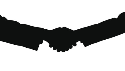 Fototapeta premium Handshake silhouette represents a professional agreement between two business partners in a formal deal.