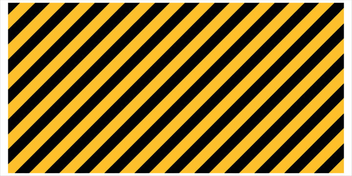 Abstract yellow and black diagonal hazard warning stripes pattern for industrial safety design.