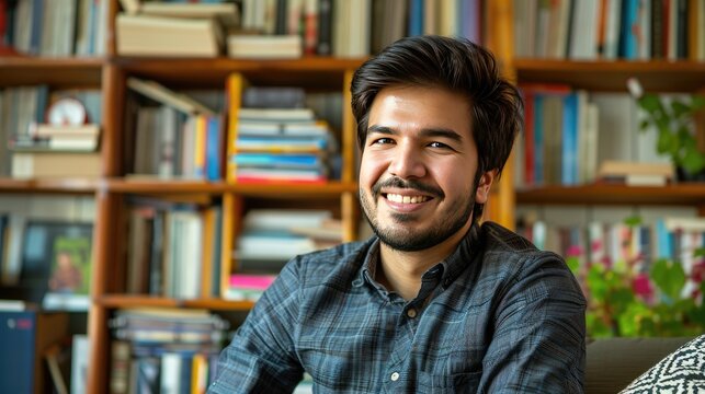 The Intellectual Haven: Man Surrounded by Books