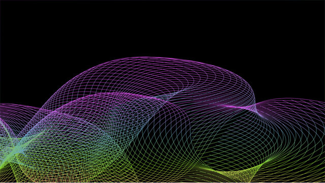 Vibrant line waves surface pattern. Abstract colorful gradient wallpaper background.