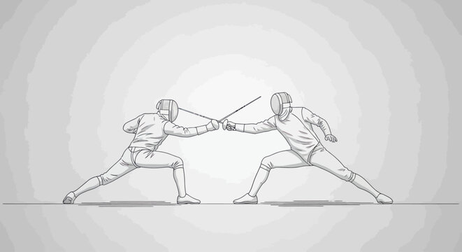 Fencing match illustration