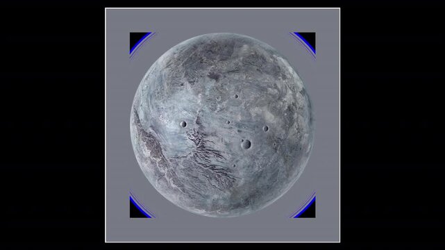 Realistic Rotating Eris Loop, Planet Animation in Space HD Transparent Background with gradient around the object