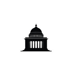 Obraz premium Capitol building silhouette against a white background