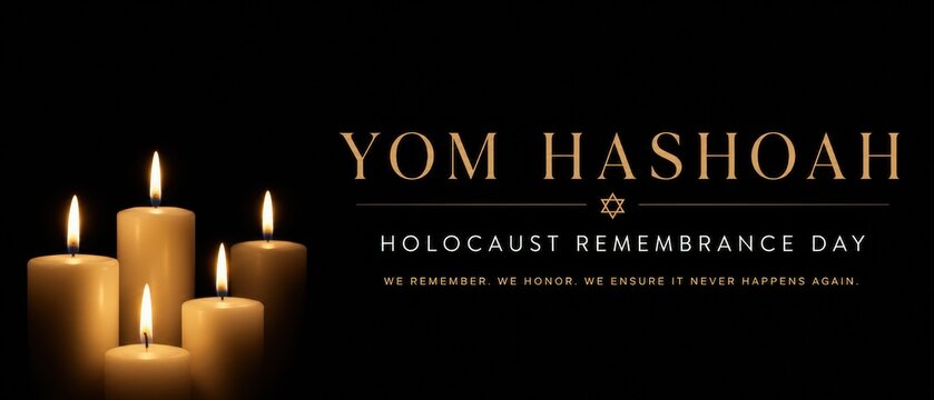 Yom HaShoah Holocaust remembrance day banner Jewish Identity