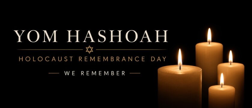 Yom HaShoah Holocaust remembrance day banner Jewish Identity