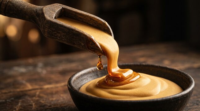  Sand pouring that looks like golden honey (thick, slow, sticky)