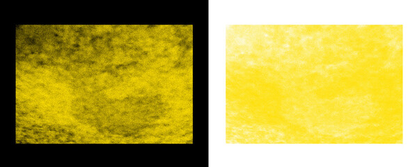 Bright yellow textured rectangle stands out on a stark black and clean white split backdrop © Depends_F