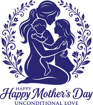 mother hugging bonding parenting graphic mothersday love unconditional