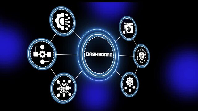 Dashboard concept with analytics interface, performance tracking systems, data visualization tools and modern digital workflow visualization design.