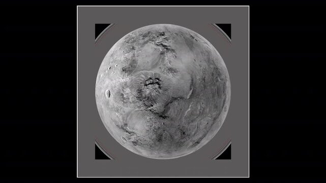 Realistic Rotating Haumea Loop, Planet Animation in Space HD Transparent Background with gradient around the object