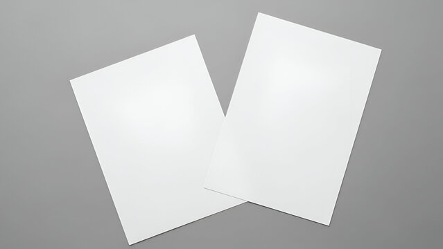 minimalist overlapping paper sheets on gray background mockup
