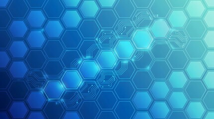 Obraz premium Blue honeycomb pattern with glowing circuit board design