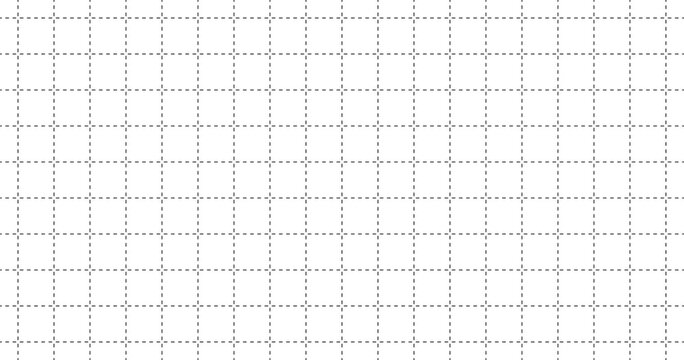 Black dashed grid or graph paper pattern on a white background. This seamless texture provides a technical layout for blueprints, math worksheets, architectural plans, and modern office designs.