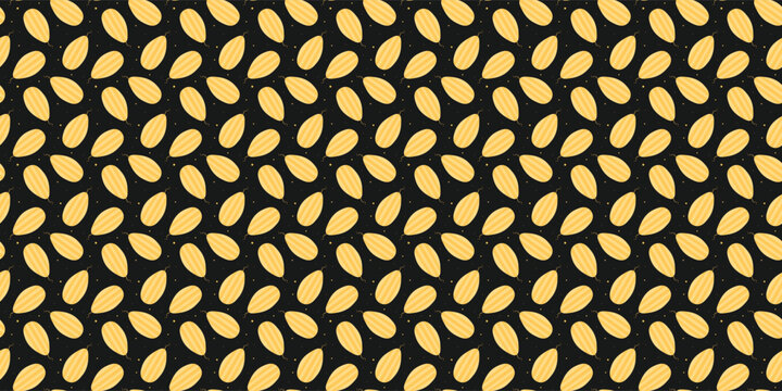 Whole yellow melon seamless pattern on black background for textile. fruit background