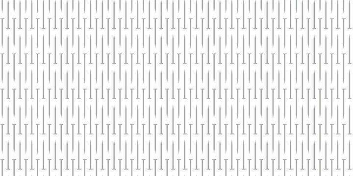 Industrial construction tools background with repeating nails pattern. Hardware pattern