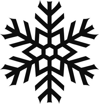 Simple black and white snowflake vector icons
