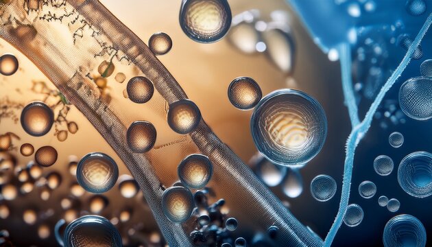 legionella pathogens floating in water droplets m emphasizing infection and hygiene issues