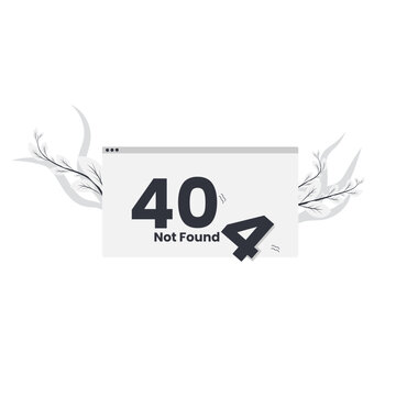 Minimalist 404 Error Not Found Web Page Illustration with Floral Elements