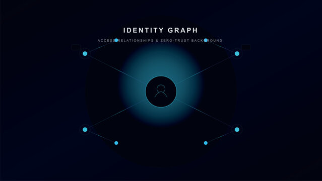 Visualizing identity graph with secure zero-trust background Vector