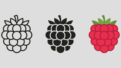 Raspberry icon. Ripe berry vector illustration. Juicy fruit symbol. Red sweet raspberry pictogram. Juicy strawberry sign. Healthy food with vitamins diet concept. Cranberry or currant berry.  © mohibul