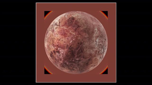 Realistic Rotating Makemake Loop, Planet Animation in Space HD Transparent Background with gradient around the object