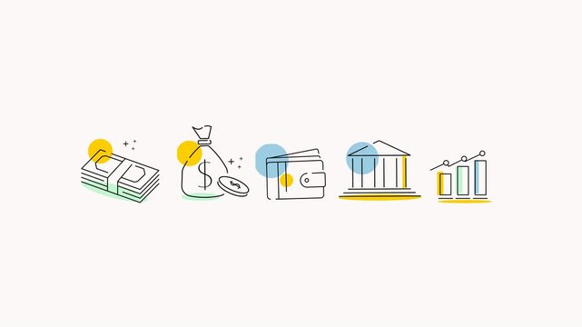 financial sets and elements with data and market analysis