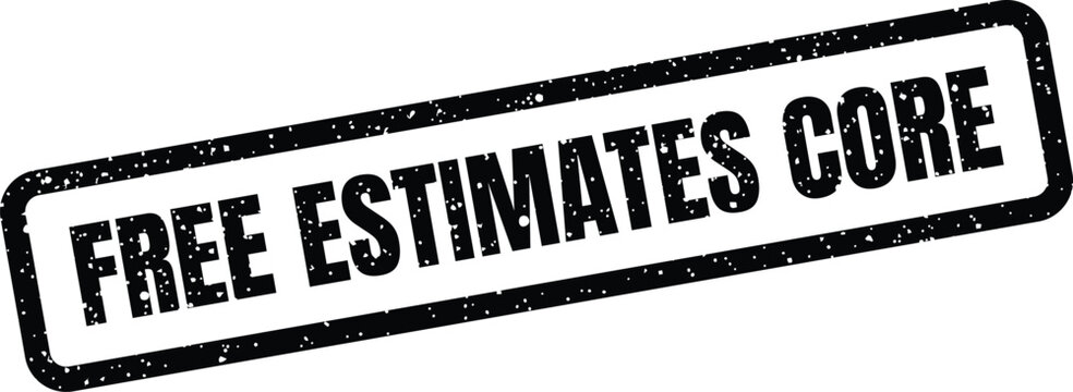 Gritty stamp illustration highlighting free estimates as a core offering of business services
