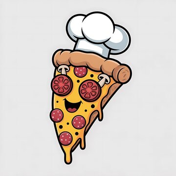 Professional pizza farmer character with mushroom on clean background