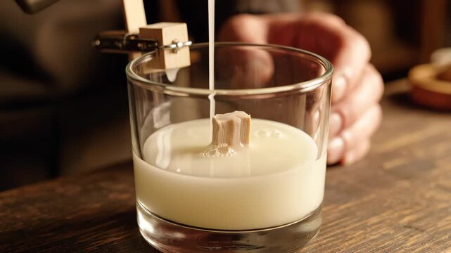 Crafting Home Fragrance: Slow-Motion Pour of Wax into Glass for Homemade Candle Creation