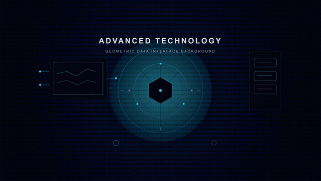 Advanced technology geometric data interface background Vector