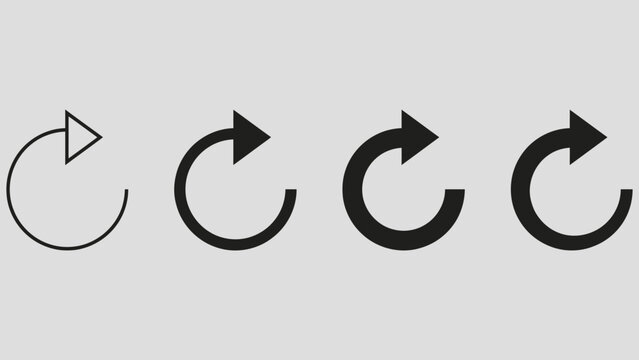Reload button vector icon. Refresh or repeat sign for web UI design. Circular arrow reset illustration. Page update symbol isolated.
