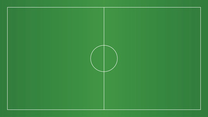 A vivid green soccer field with a central circle Vector © sarah