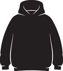 Black hoodie silhouette on transparent background. casual sweatshirt design. © ontimefarhad