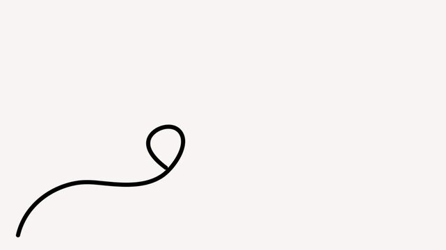 4K animation of a black continuous one-line looped arrow rising upward on a light neutral background, symbolizing growth and success.