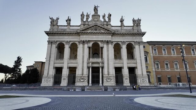 View of the Papal Basilica of St. John and the new square built for the 2025 Jubilee