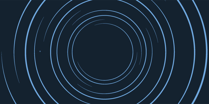 Dark abstract background with modern blue spiral circles and a fractal tunnel design vector concept