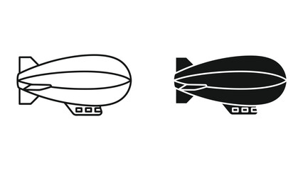 Zeppelin airship graphic illustration side view © MDSAHIDUL