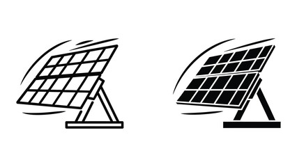 Two solar panels facing sunlight on stands © MDSAHIDUL