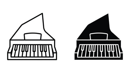 Two contrasting piano keyboard icons with lid open © MDSAHIDUL