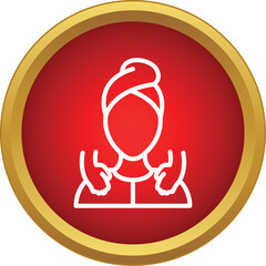 Fototapeta premium Outline icon representing a person relaxing while getting a shoulder massage