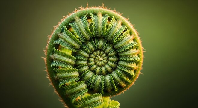 Unfurling Emerald Whispers: Nature's Ancient Fibonacci Bloom