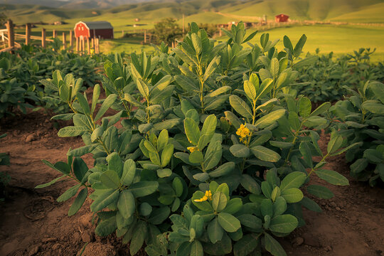 Lush Peanut Tree in Rural Landscape