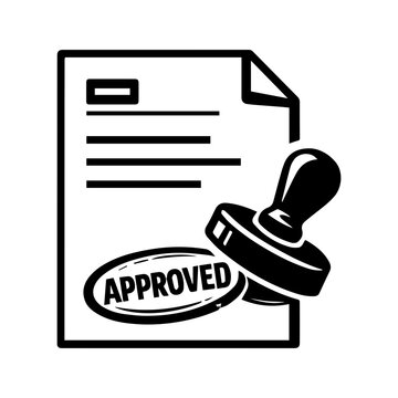Document and approved stamp icon isolated on transparent background svg png
