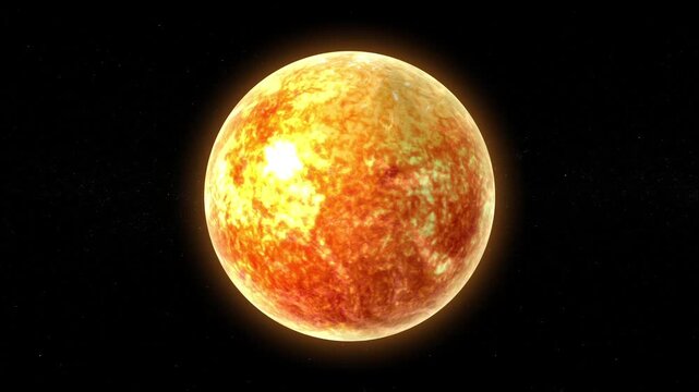 Realistic Rotating Sun Loop, Planet Animation in Space Full HD Background Star