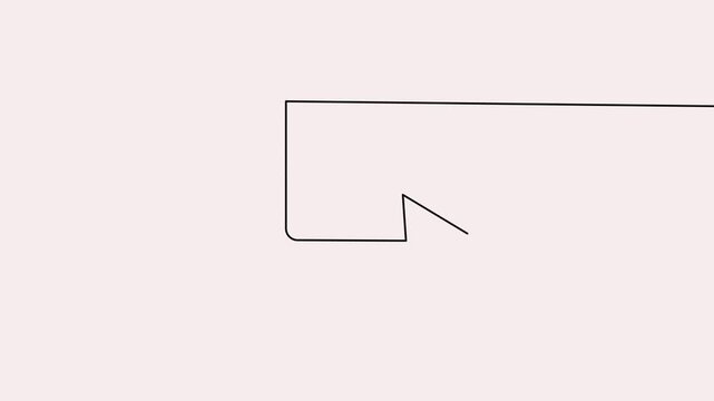 Arrow continuous line 4K animation video showing downward direction on a minimal background