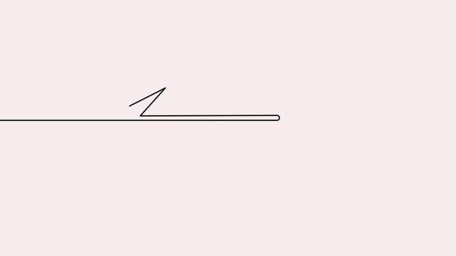 Arrow continuous line 4K animation video showing downward direction on a minimal background