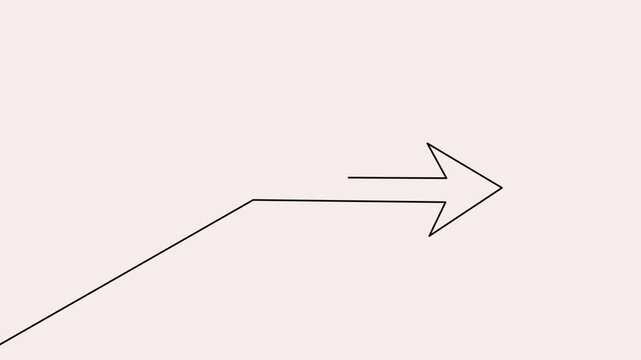 Arrow continuous line 4K animation video showing downward direction on a minimal background