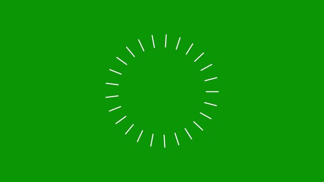 Bright line blast firework animation with circle bursts and sparkle effects, abstract motion graphics with geometric explosion shapes, seamless observance visuals on a green screen background 4k.