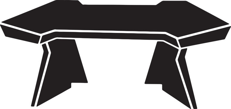 Futuristic table design, modern furniture vector graphic.