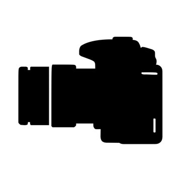 DSLR Camera Silhouette &ndash; Flat Vector Plotter Cut File